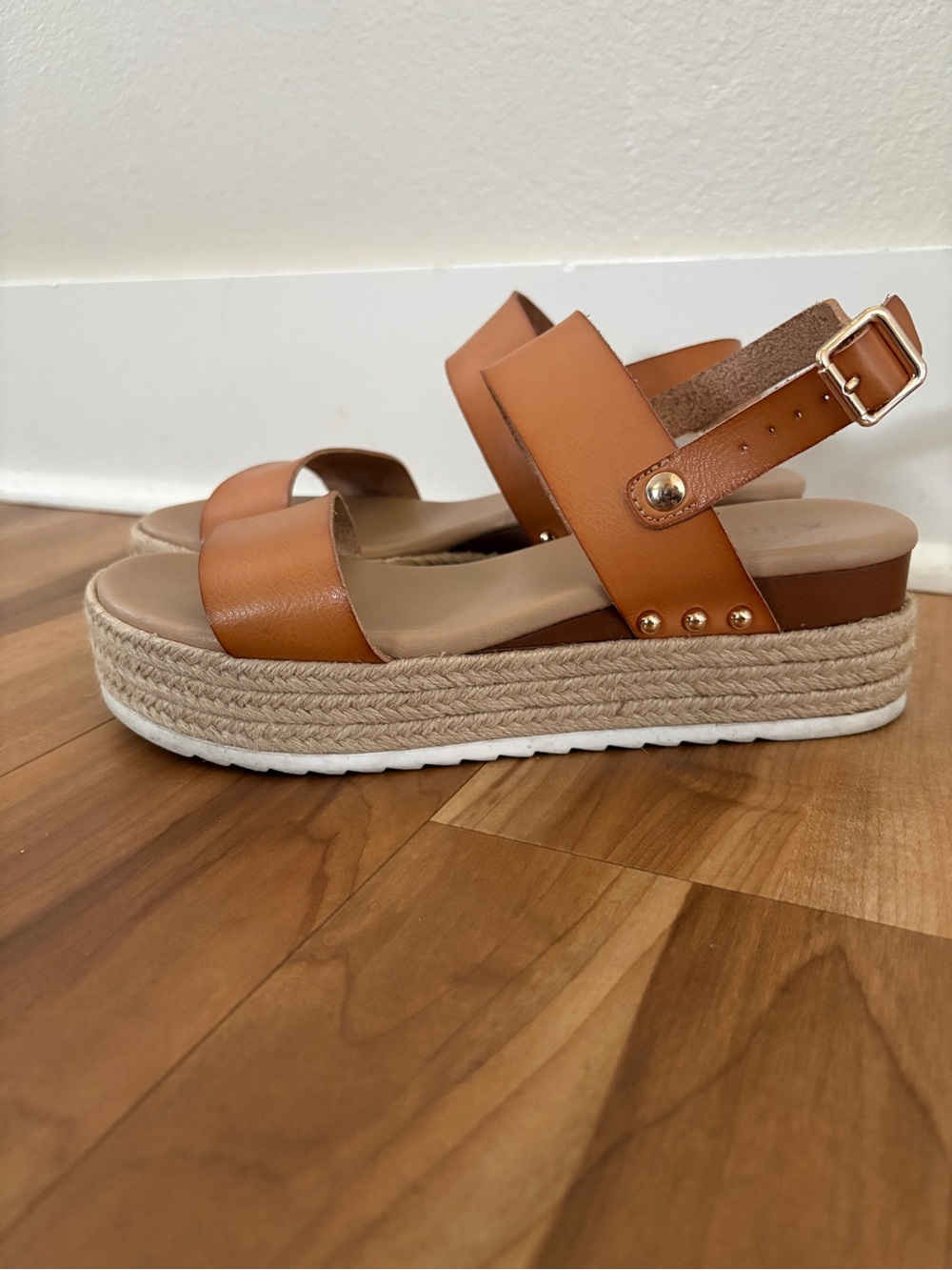 Women's Tan Espadrille Platform Sandals